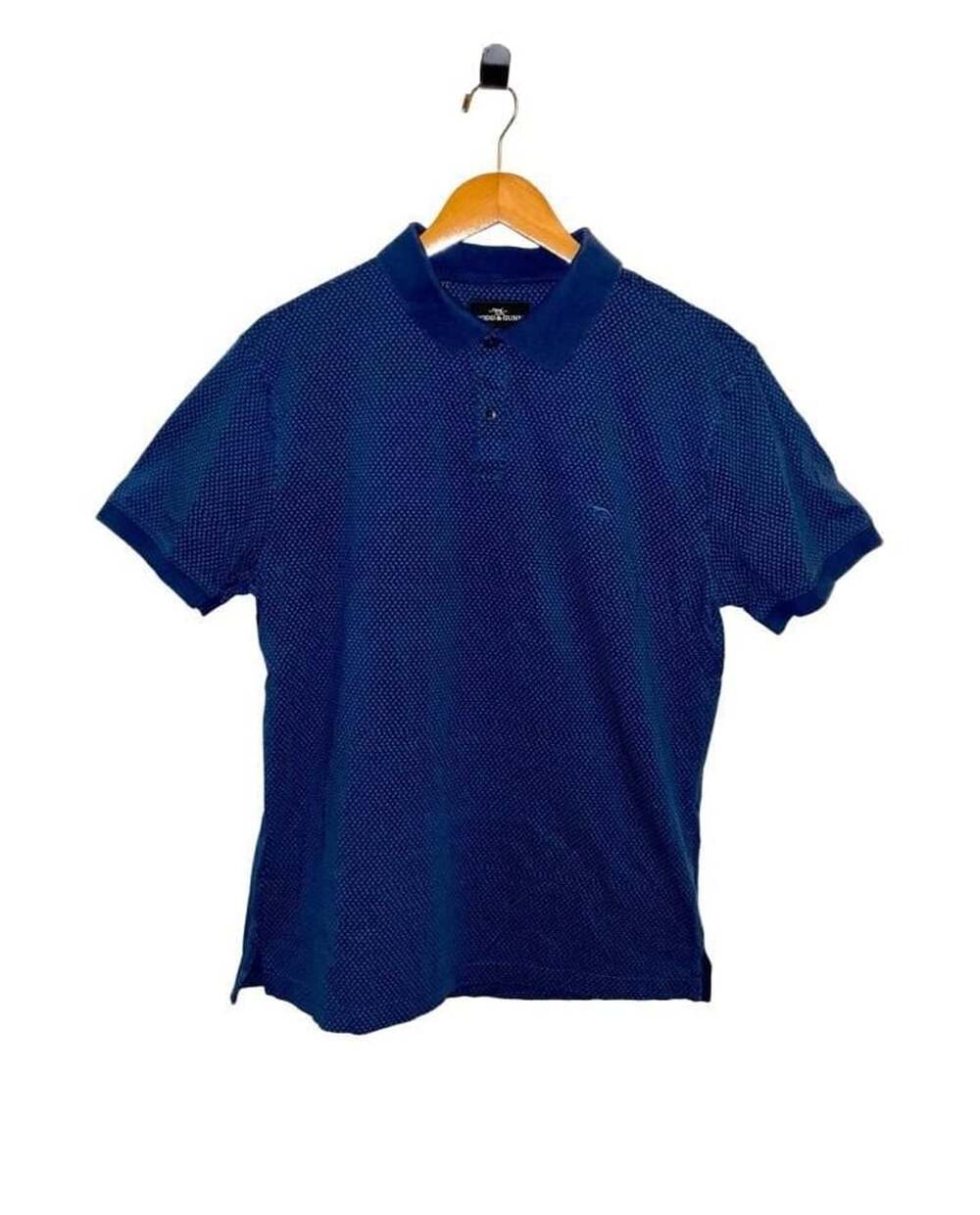 Rodd & Gunn Sports Fit Blue Geometric Print Short Sleeve Polo Shirt Medium